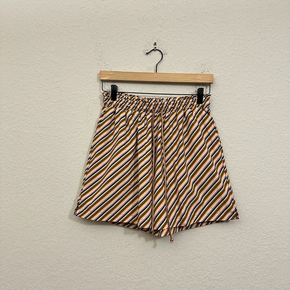 MADEWELL Second Wave Board Shorts Diagonal Striped High Rise Stretch